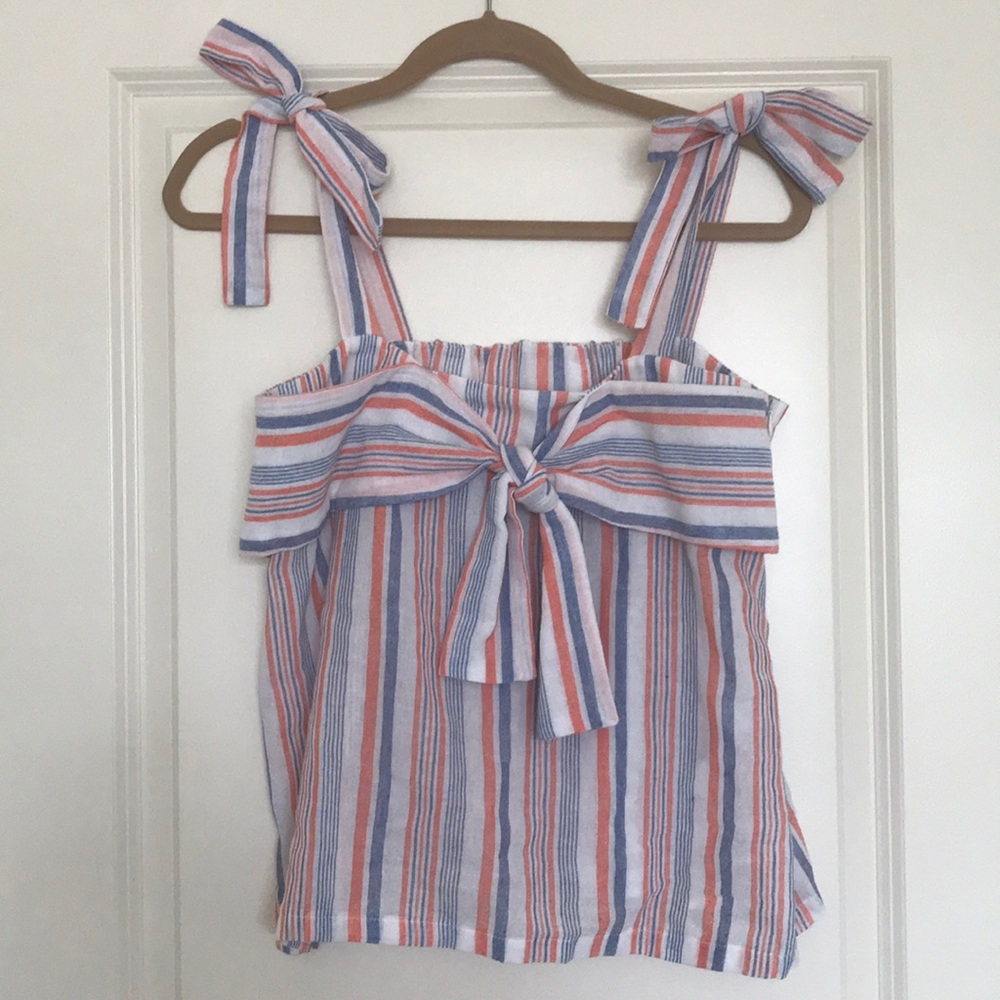 Moon River Tie Stripe Top. Small